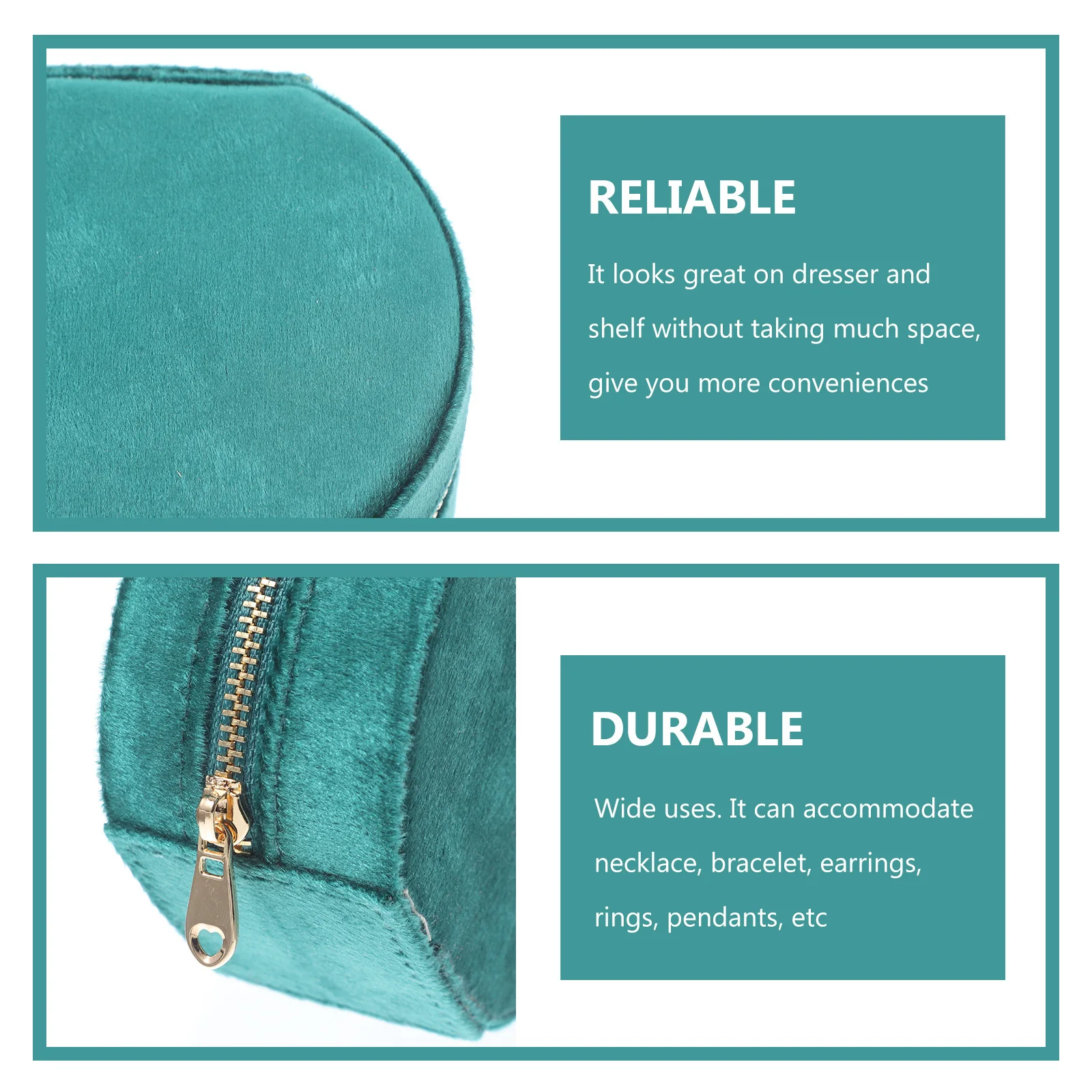 

Round Portable Jewelry Box Mini Small Travel Organizer for Necklace Earrings Rings Compact Jewelry Storage Case