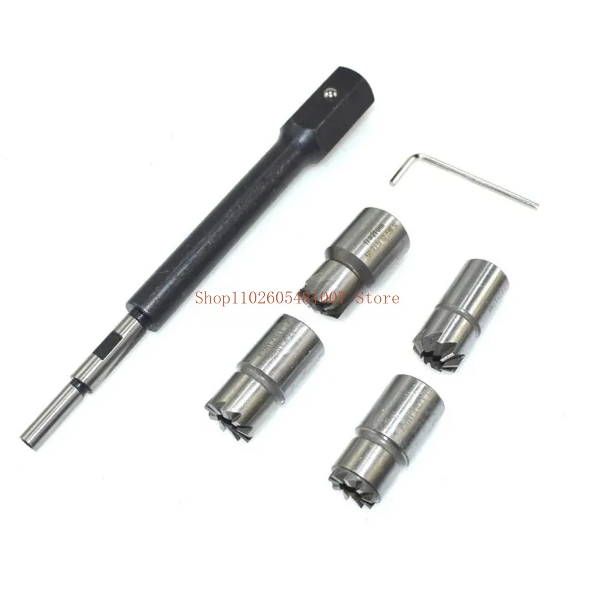 1Set Injector Remover 5Pcs Diesel Injector Seat&Cleaner Carbon Remover Seat Tools Cutter Milling Cutter Set Universal Car Too