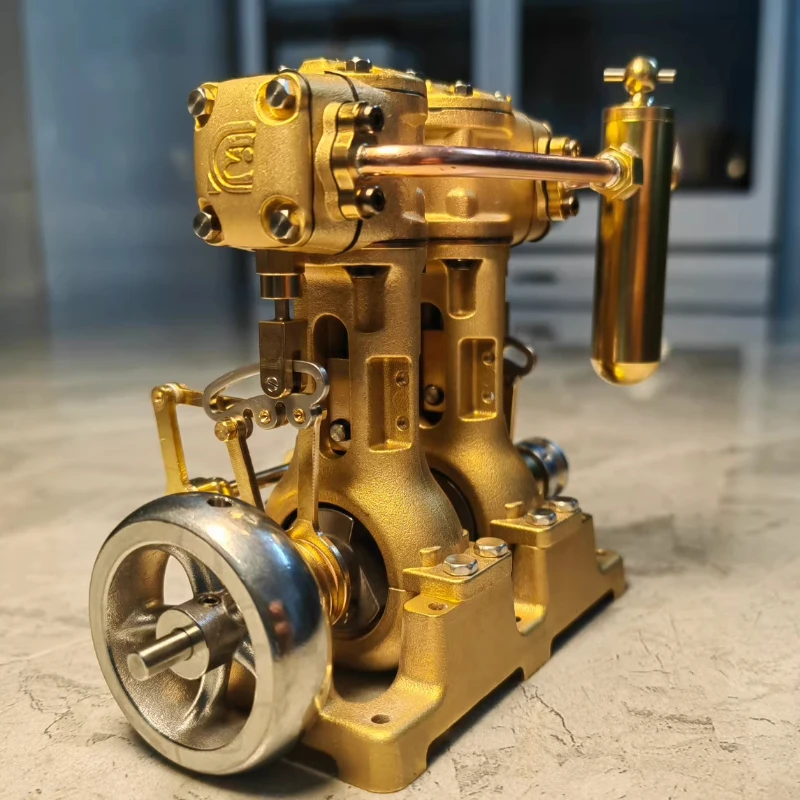 RW twin-cylinder four-stroke engine model in-line L-type steam engine mini boat