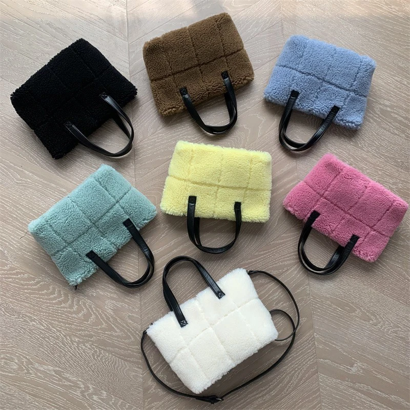 أفخم المرأة حقيبة يد حقيبة فو الفراء حقيبة كتف الخريف الشتاء جديد الفراء حقيبة يد المرأة حقيبة سعة كبيرة حمل حزمة حقيبة كروسبودي #3