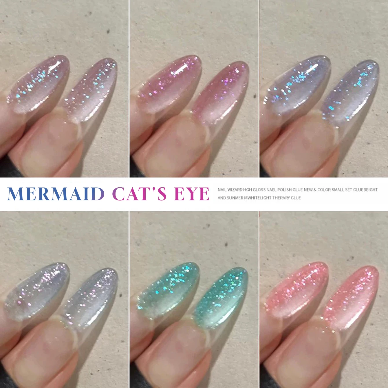 MIANEL 12ML Rainbow Cat Eye Gel Esmalte de uñas Yinghua Flash Bombilla de luz blanqueadora Cristal para uñas verdes y rojas