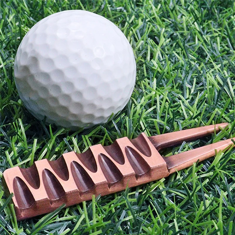 

YHOLI-Multifunctional Golf Turf Repair Tool Golf Turf Repair Fork Golf Marker Zinc Alloy Bent Golf Turf Repair Tool