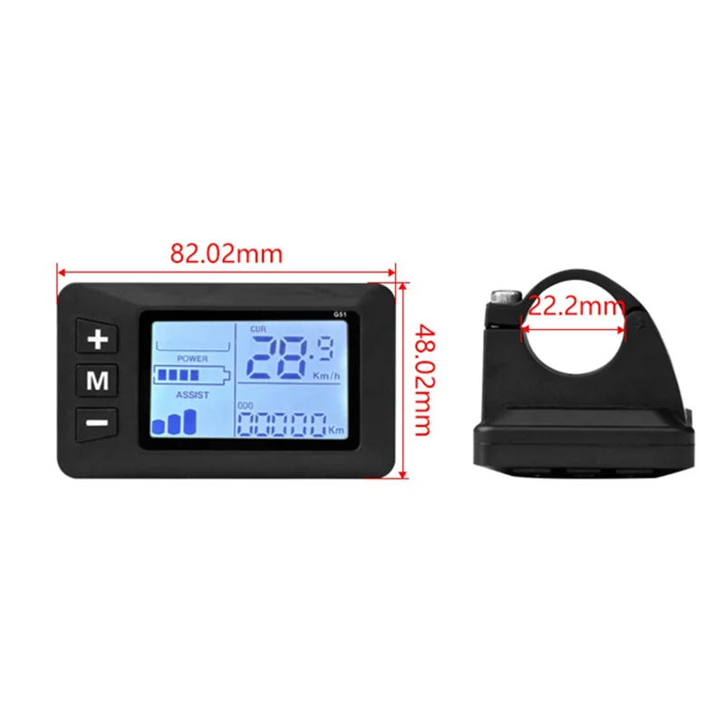 XFDZ-Bike 5-Pin LCD Speedometer Waterproof Display Multi Voltage 24V/36V/48V For Electric Scooter Accelerator view 6