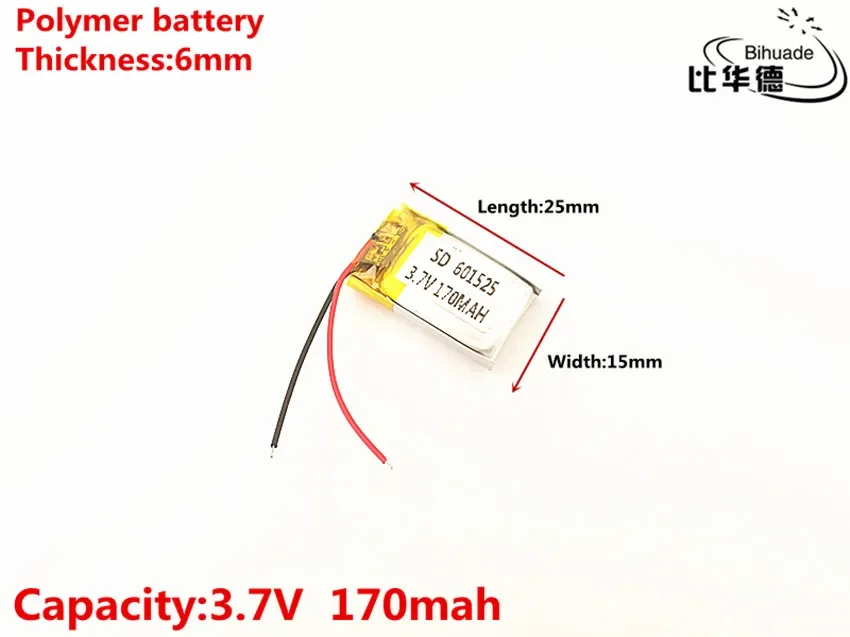 601525 3.7V 170mah 601627 601528 Lithium polymer Battery with Protection Board For MP4 MP5 GPS Digital Products