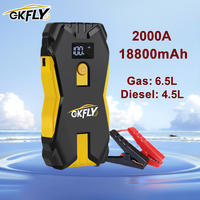GKFLY Car Jump Starter Portable 12V Petrol Diesel Starting Device Cables Portable Power Bank 2000A Car Battery Charger Buster