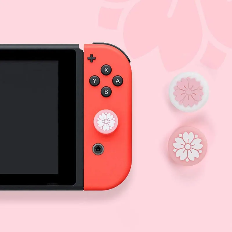 4pcs/lot Cute Pink Silicone Thumb Stick Grips Analog Joystick Caps for Joy Con Switch OLED Lite Game Accessories image 4