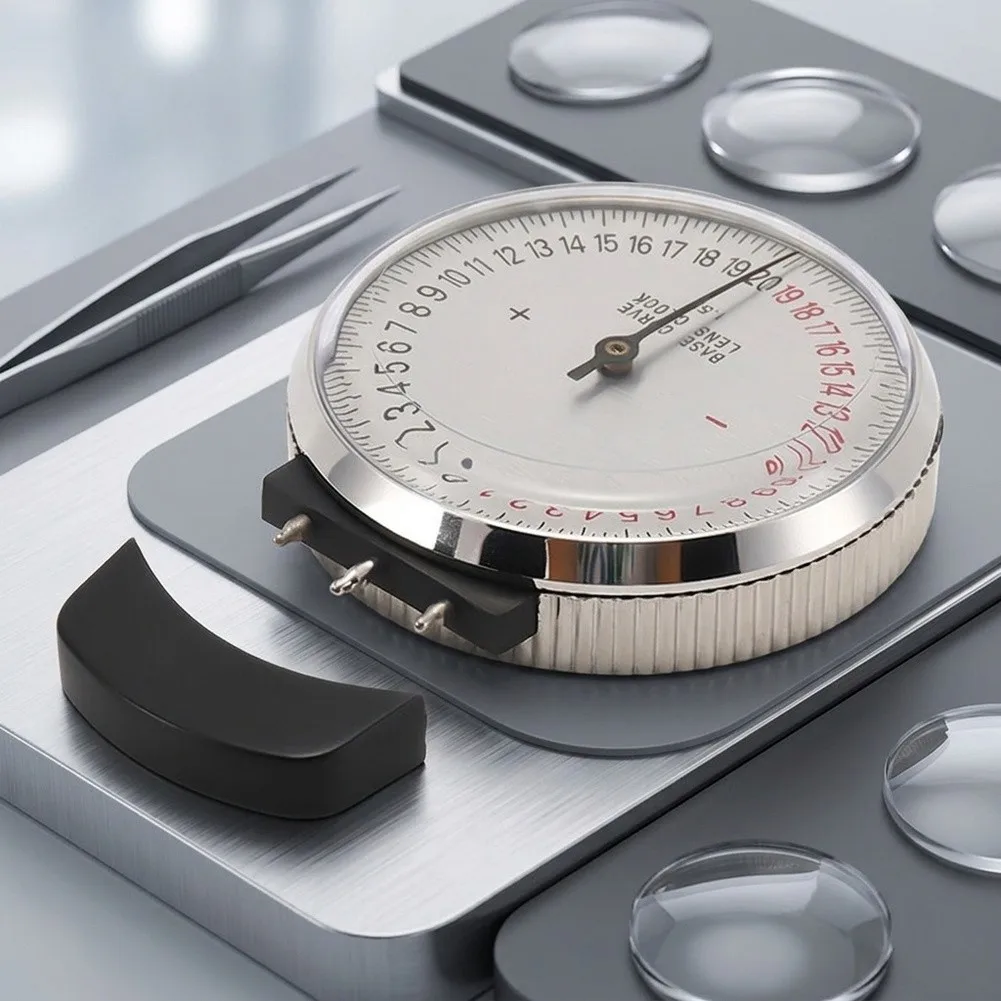 Single Use Mechanical Curvature Measuring Instrument Radius Meter For 1.53 Lenses Glass Plastic Optometry Tool Silver 60x50mm
