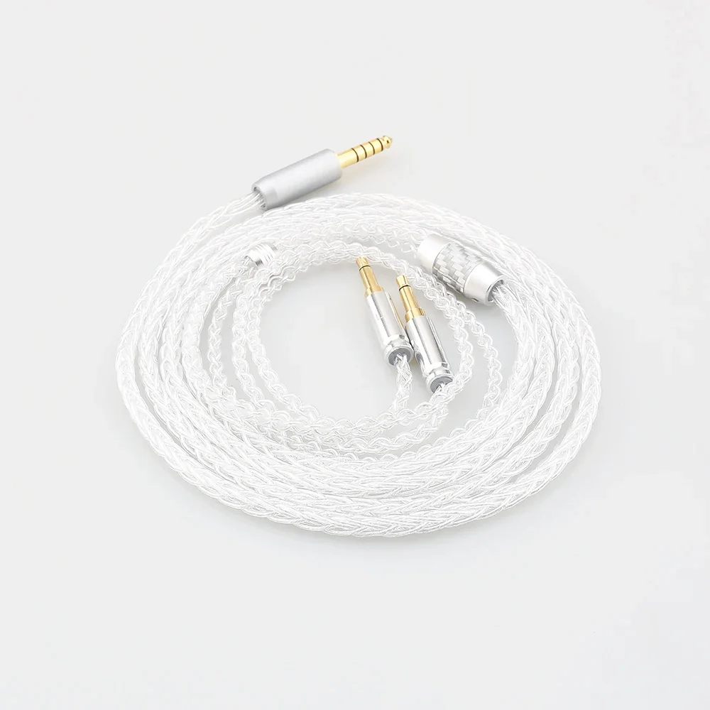 

New HIFI 8 Core 99% 7n Pure Silver Earphone Cable For Hifiman Sundara Ananda HE1000se V2 HE6se he400se Arya He-35x