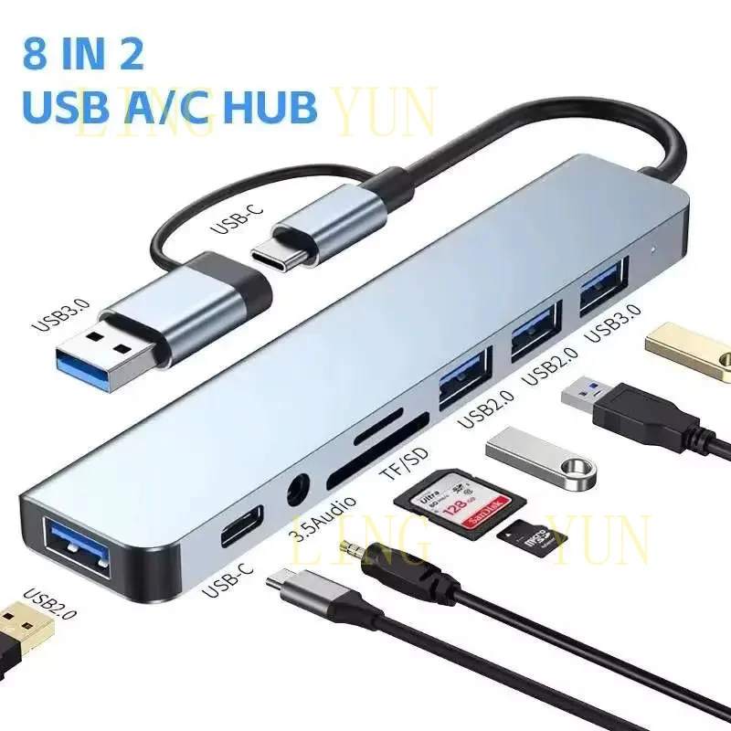 Z  Type C HUB USB HUB USB 3.0 USB 2.0 TF / SD 5 Port Multi Splitter OTG For Lenovo
