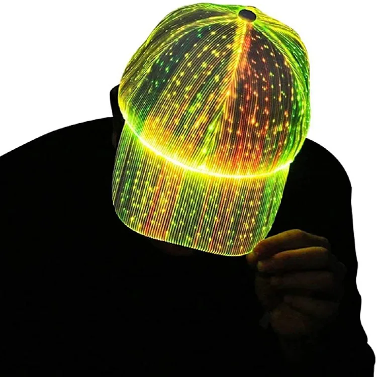 Oohmy Glasfaserkappe, LED-Hut mit 7 Farben, leuchtend leuchtende EDC-Baseballmützen, USB-Aufladung, leuchtende Kappen, Performance-LED-Kappe – Detail 7