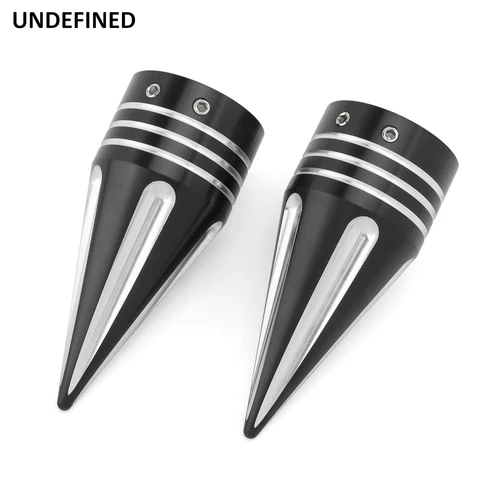 Imagen 2 del producto Tapas de tuercas de eje delantero CNC para motocicleta, tapas de aluminio negro/cromo para Harley Sportster 883 1200 Dyna Touring Softail, 2 uds.