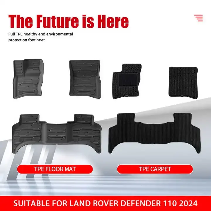 Factory Wholesale Car Floor Mat for Land Rover Defender 110 2020-2024 Custom TPE 3D Car Mats Waterproof Non-slip Carpet