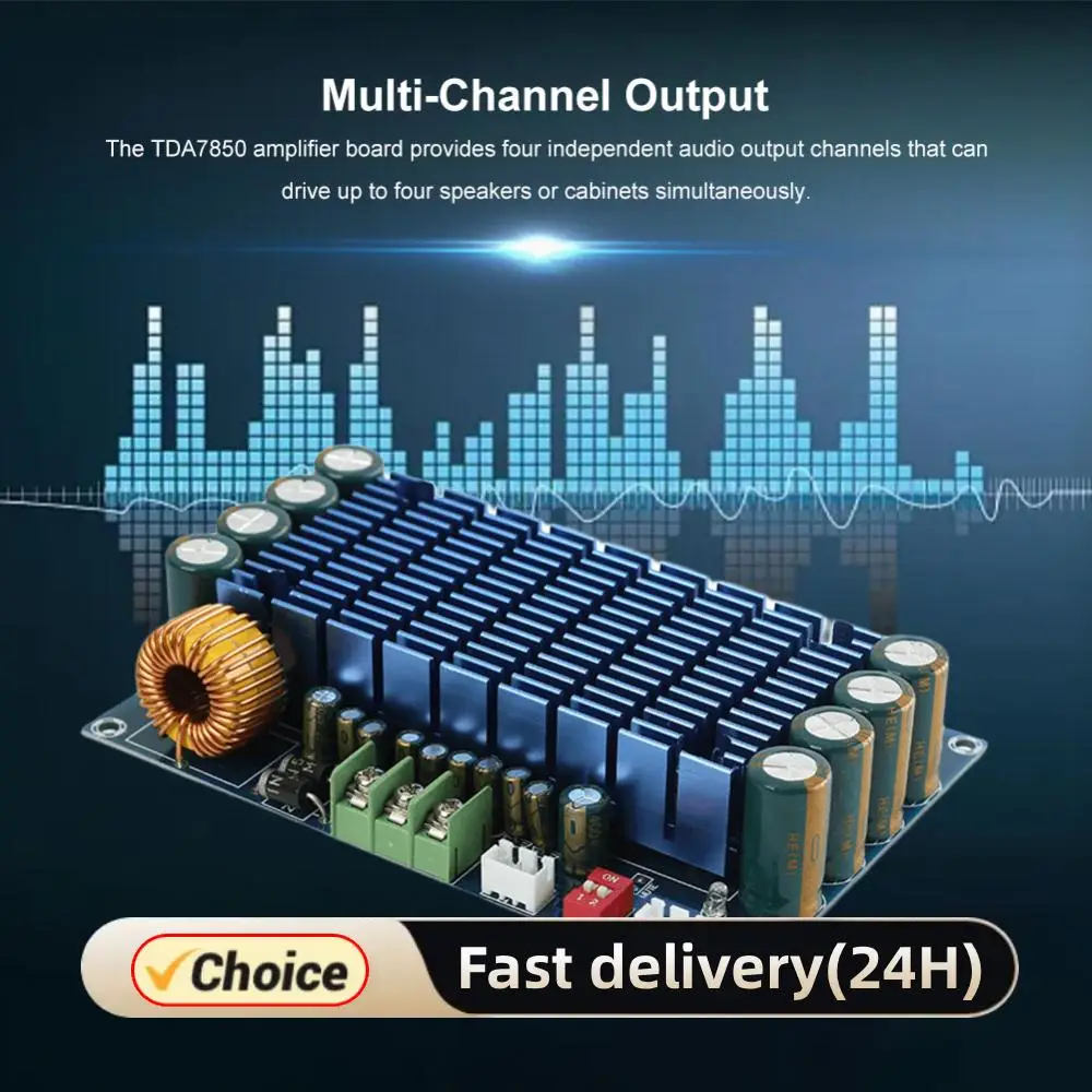 

XH-M180 TDA7850 Стерео высокой мощности цифровой усилитель постоянного тока 12 В 2/4 канала цифровой модуль усилителя звука 4*50 Вт электронный компонент