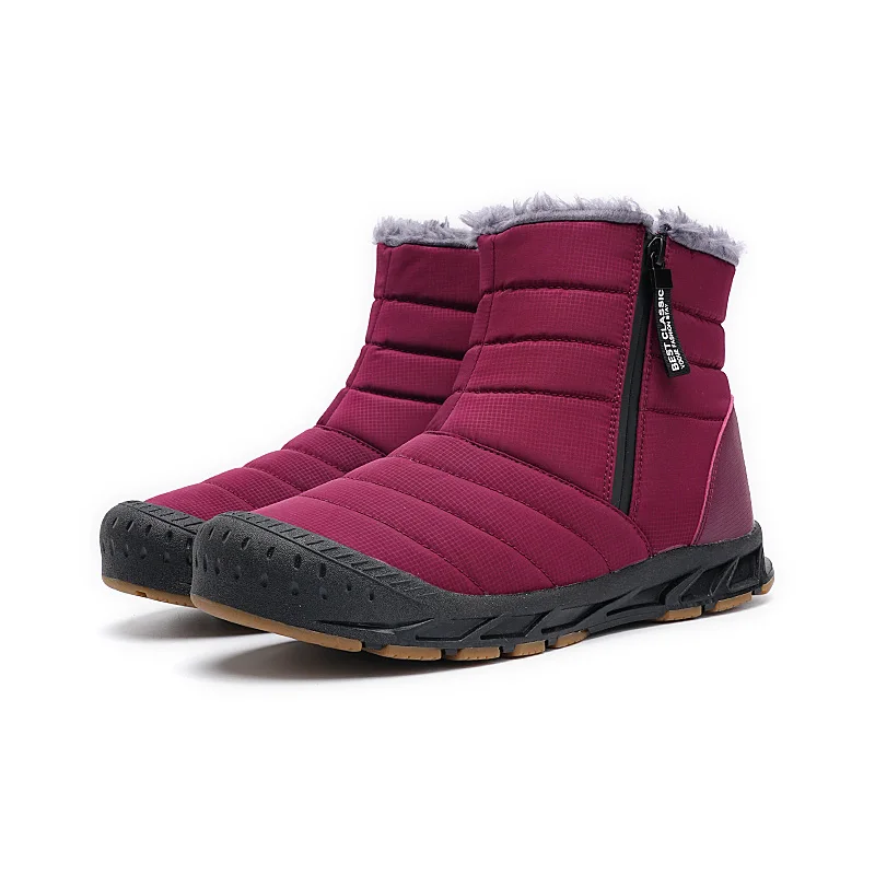 Botas de nieve impermeables para hombre, zapatos cálidos de algodón y piel, botines Unisex, zapatillas deportivas antideslizantes para exteriores, talla grande 46