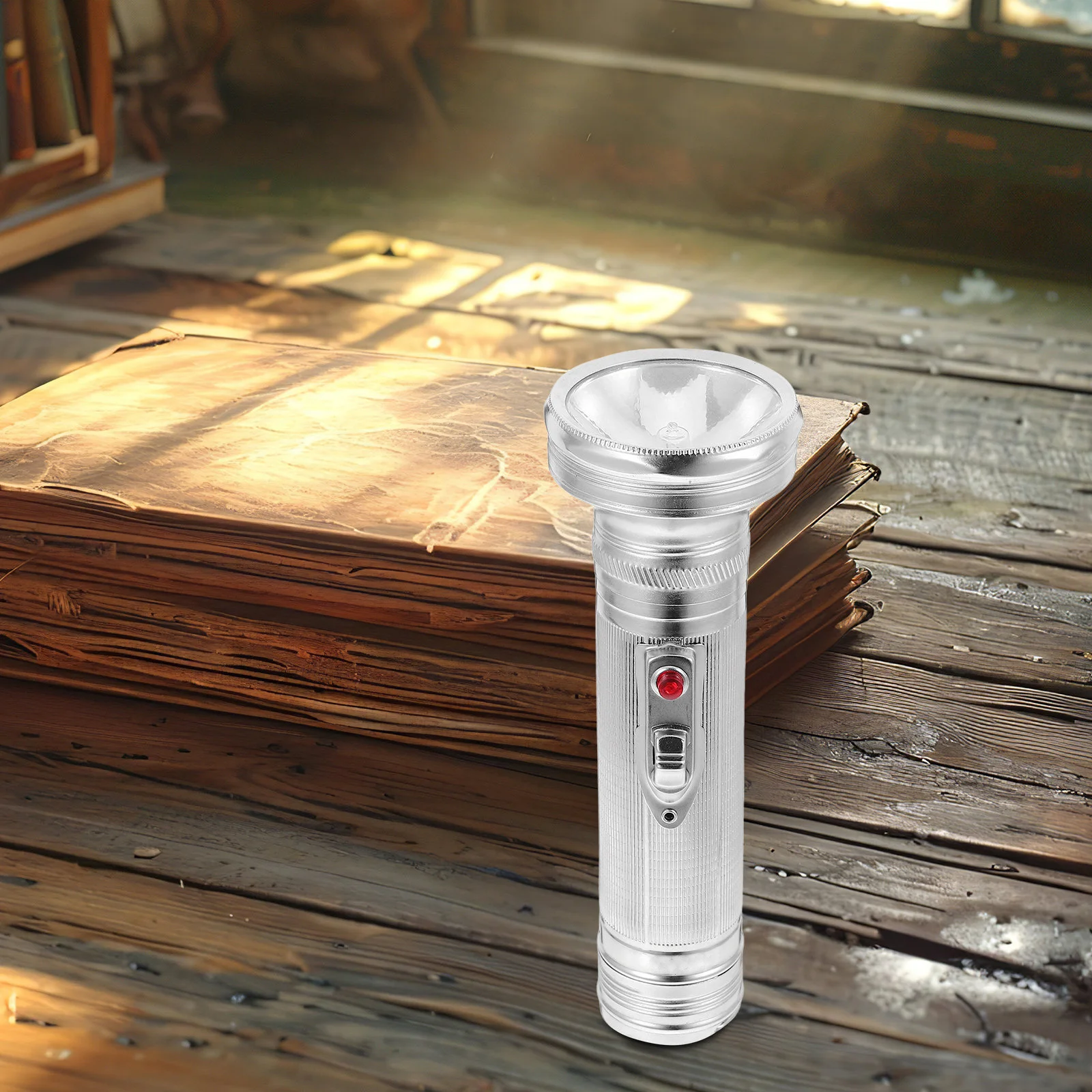 

1pc Vintage Metal Old-Fashioned Iron Torch Retro Style Portable Small Operated Rural Home Use Flashlight Strong Aluminum