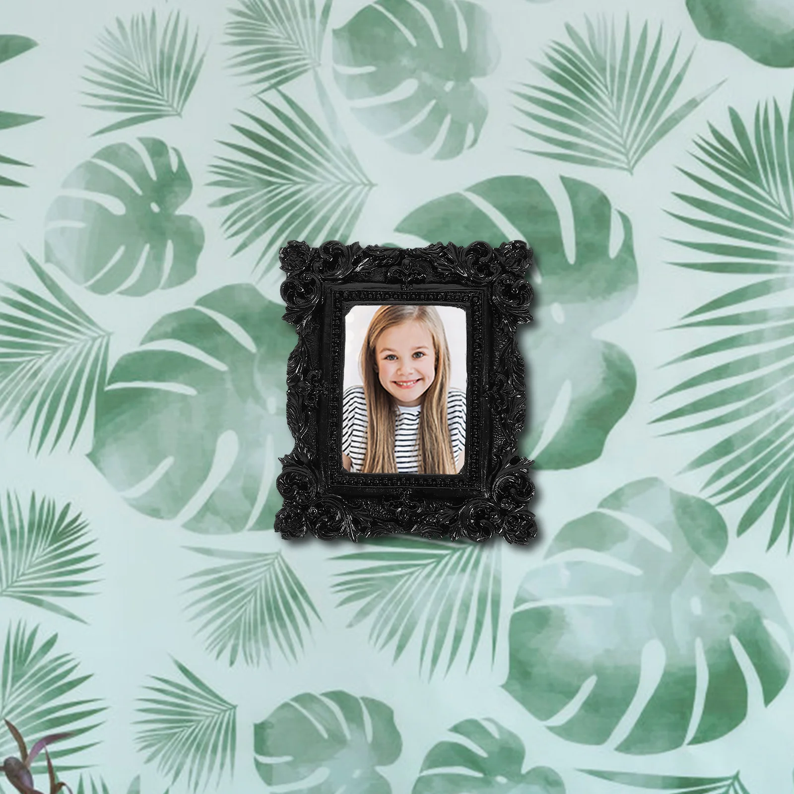 

2pcs Mini Resin Picture Frames Vintage Style Photo Display For Home Desktop Photography Background Ornament Frame Set Small