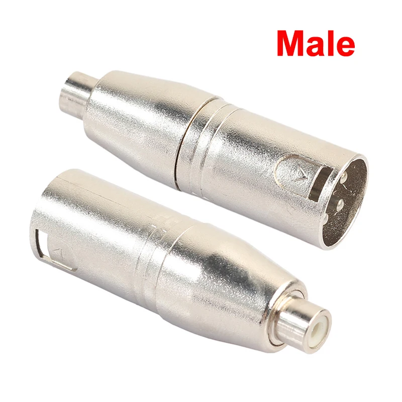 2pcs High Quality XLR 3 Pin Male/Female to RCA Female Audio Adapter Connector Converter HIFI Supported for Microphone Speaker