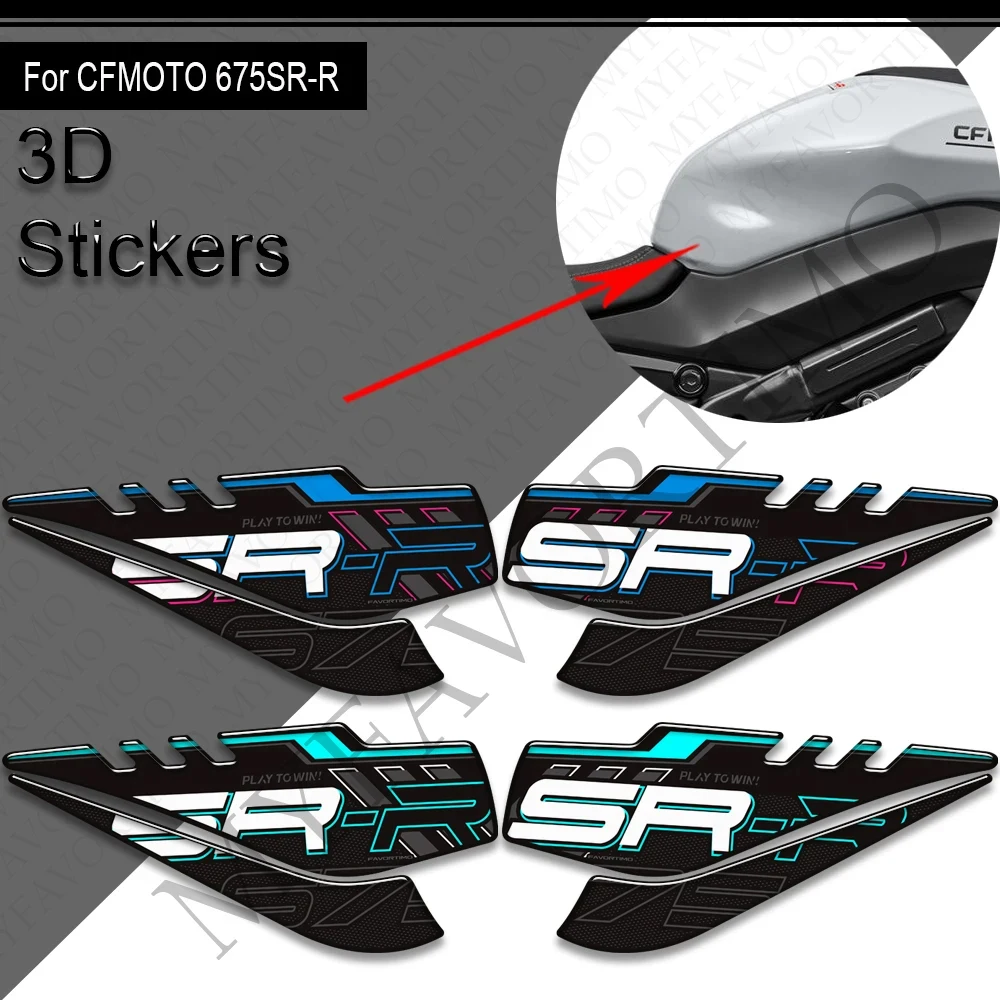 For CFMOTO 675SR-R 675SRR  R 675SR 2024 2025 Motorcycle Tank Pad Side Grips Gas Fuel Oil Knee Protector 3D Stickers Decals