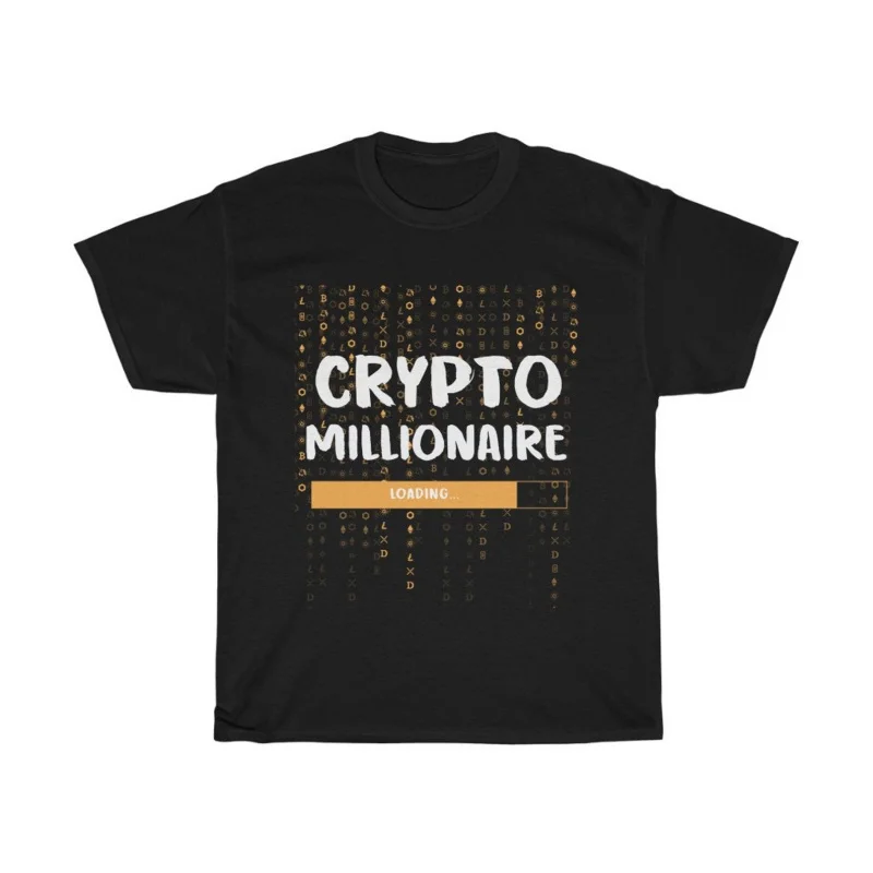 Crypto Millionaire Loading t shirt for Crypto Traders BTC Fan Bitcoin Symbol tee 100% cotton printed Graphic clothesAll size top