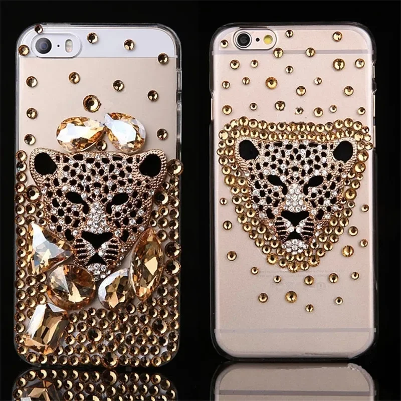 Rhinestone Leopard Head Case for Samsung Galaxy A55, A54, A32, 5G, A52, A71, 4G, A51, A72, A73, A53, Diamond Cover, Phone Case