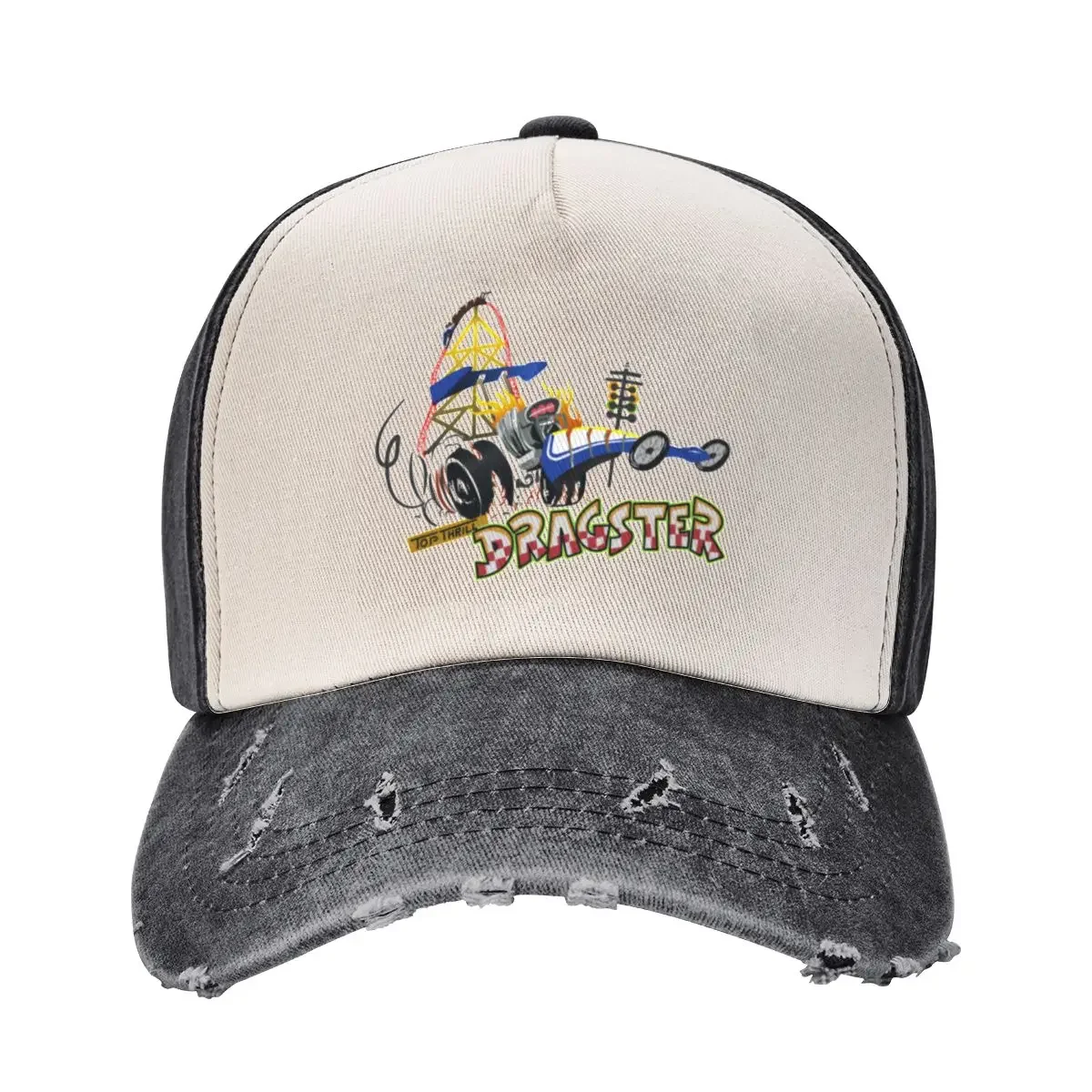 Top Thrill Dragster - Custom Drawing in Digital Baseball Cap Luxury Brand Christmas Hat dad hat Baseball For Men Women's