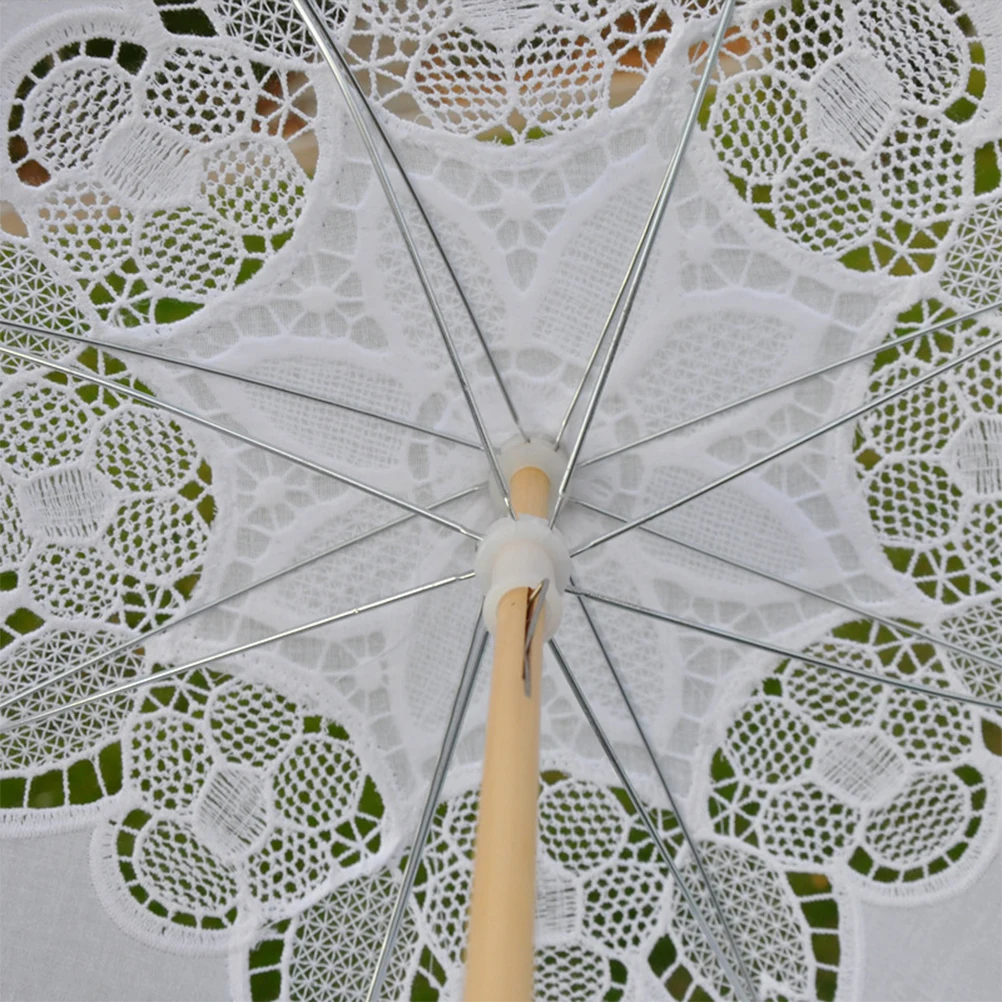 

Lace Umbrella Vintage Wedding Parasol Photo Props Decorative Bridal Shower Party Supplies Embroidered Cotton Elegant