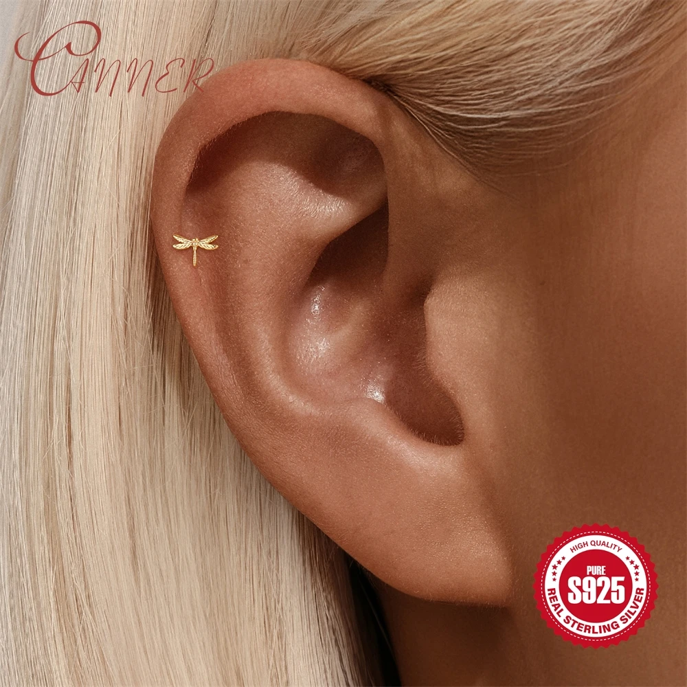 Canner 925 Sterling Silver Insect Stud Earrings Minimalist Bug Jewelry Nature Inspired Earrings Unique Statement Studs for Women