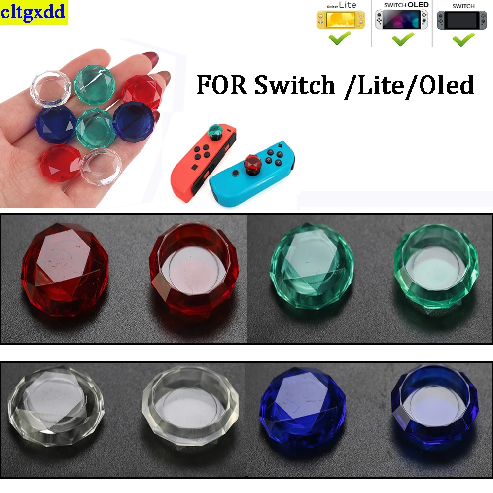 Cltgxdd-Joystick de jeu en cristal pour Switch /Lite/Oled, capuchon en diamant, 2 pièces