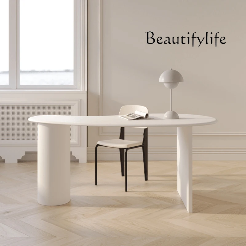 Italian Minimalist Desk Study  Writing Desk Shaped Nordic Minimalist Solid Wood Computer Desk