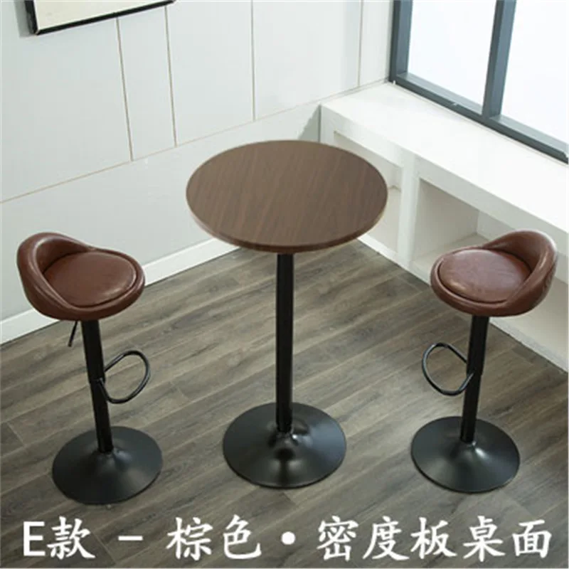 Household small bar table simple high round table living room cafe Nordic wrought iron table