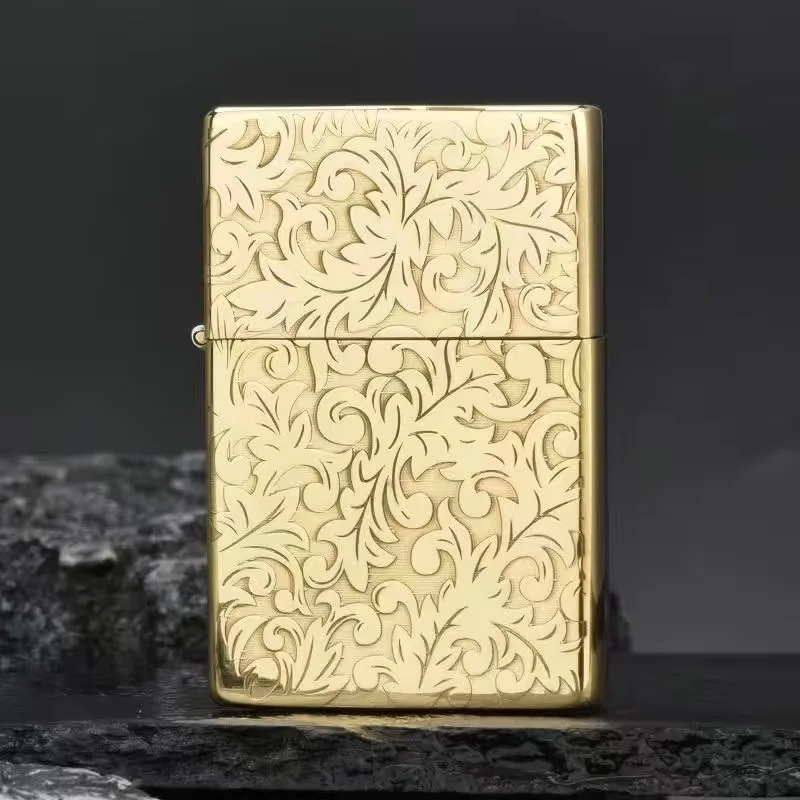 New Original ZORRO Kerosene Lighter Retro Creative Pure Copper Shell Windproof Brass Cigarette Gasoline Engine Smoking Gift Box