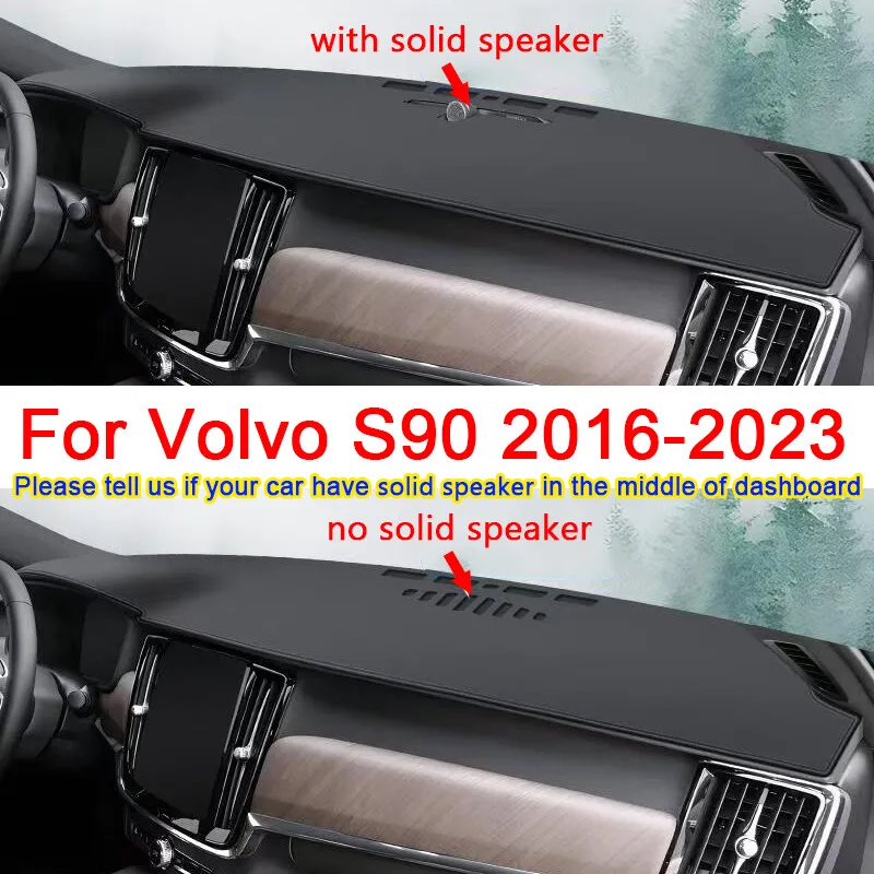

Черный кожаный чехол для приборной панели, защитный коврик для Volvo S90 2016-2023