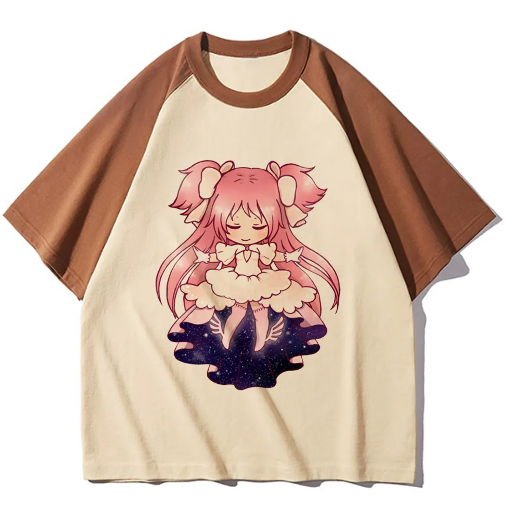 Madoka Magica top women printed design crew neck manga t shirt female anime streetwear comic clothes