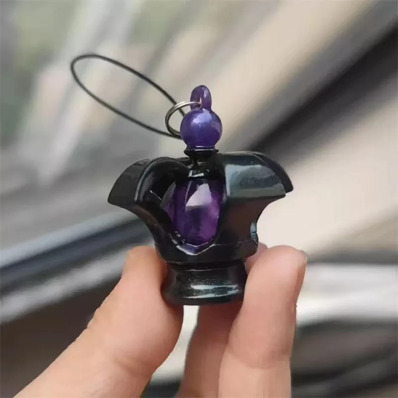 ماجيك فتاة صغيرة مستديرة لهب ماجيك الروح جوهرة البيض الملتوي قلادة قلادة الكرتون قلادة حديدية اكسسوارات هدية #4