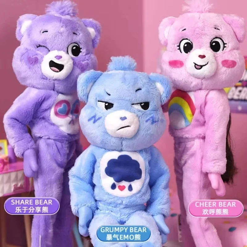 New In Stock Genuine Barbie Rainbow Bear Co-Brand Cute Doll Desktop Decoration Cute Toy High Quality Girl Birthday Gifts