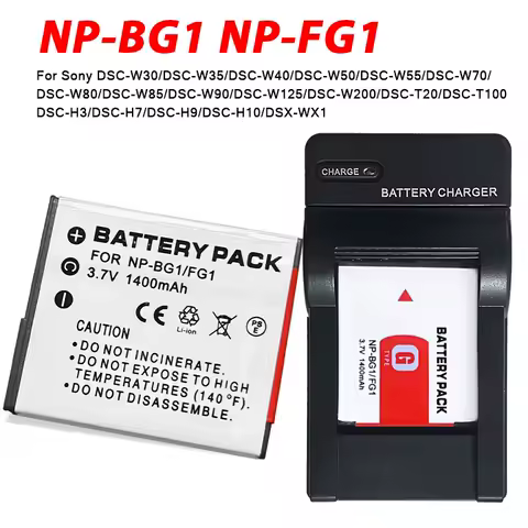Np-bg1 NP FG1 Battery for SONY DSC W70 W55 W50 W35 W30 W40 W80 W1 W200 W210 W130 W150 W170 W270 T20 T100 H3 H7 +US Charger