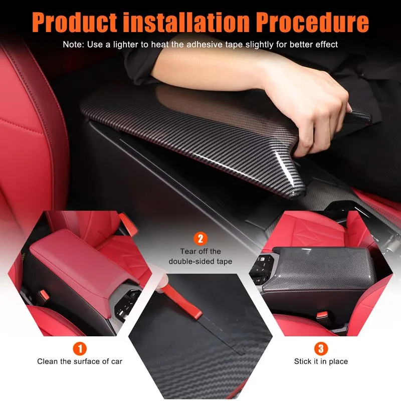 

1Pcs ABS Carbon Fiber For BMW X3 G45 2025 car central control armrest box protective cover decorative sticker Car accessories