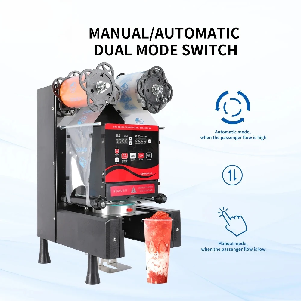 Automatic Milk Tea Cup Sealer, Commercial Smart Soymilk Film Sealing Machine 110‑220V