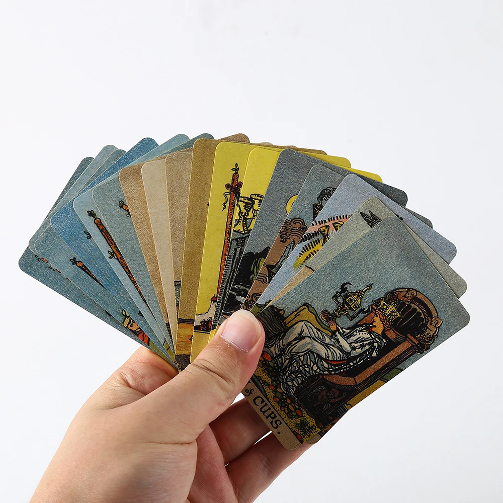 hot tarot cards yellow-plated Edge in Metal Tin Box 10cm*6cm board games with paper manual party family playing  games