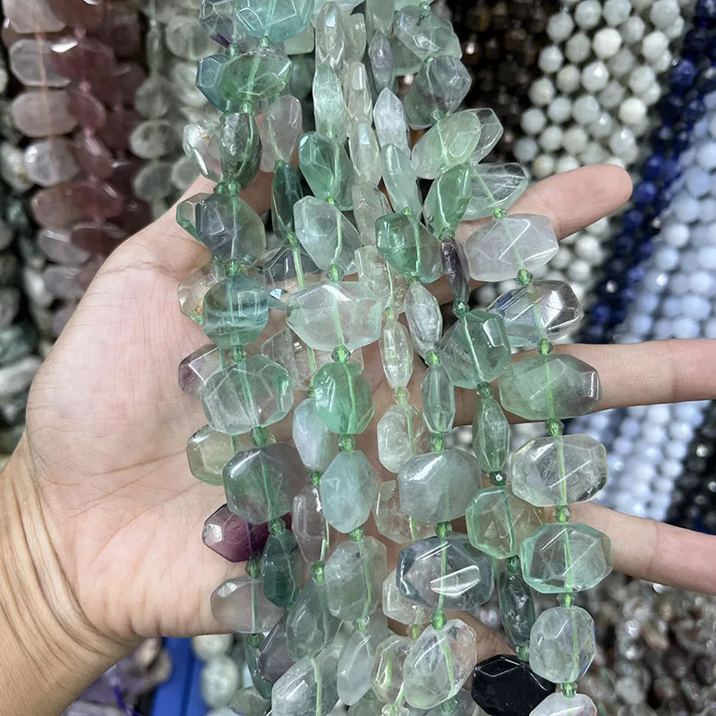 

14x16mmNatural Cut Amethyst Pink Crystal Fluorite Prehnite Beads for Jewelry Making DIY Bracelet Necklace