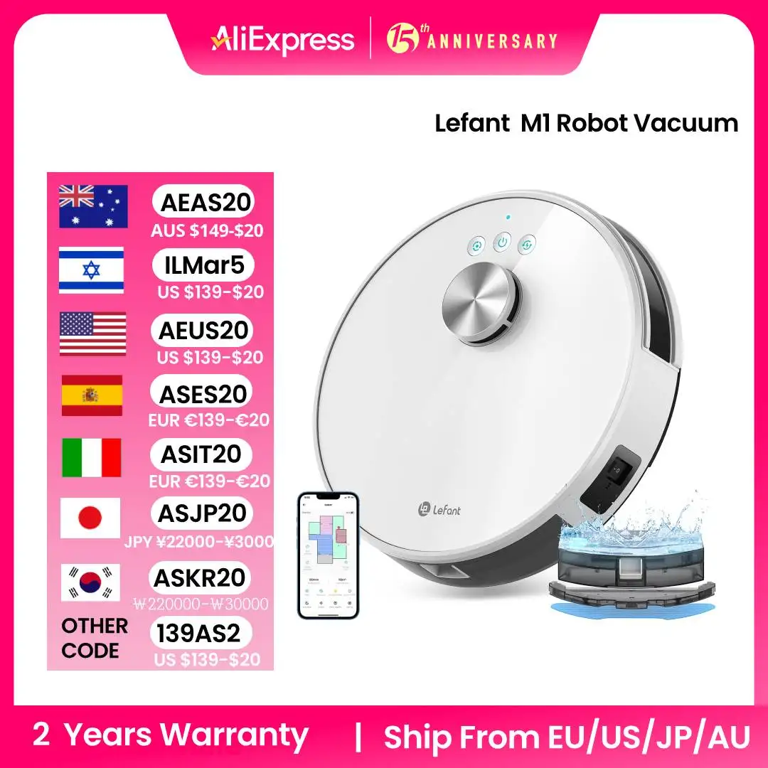 Lefant M1 LDS Robot Vacuum Cleaner with Multi Plane Mapping, 4000Pa Suction,Schedule, App/Alexa Control, for Pet Hair