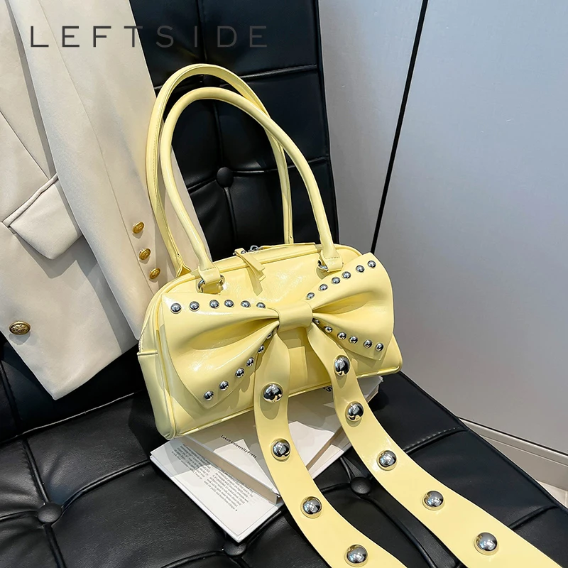

LEFTSIDE Rivets Design PU Leather Underarm Bags for Women 2025 New Trend Female Shoulder Crossbody Bag Handbags and Purses