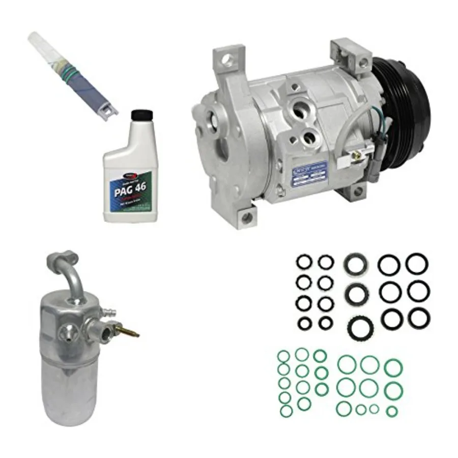 

Universal Air Conditioner KT 4047 A/C Compressor and Component Kit for automotive repair, aluminum housing, black finish, inclu