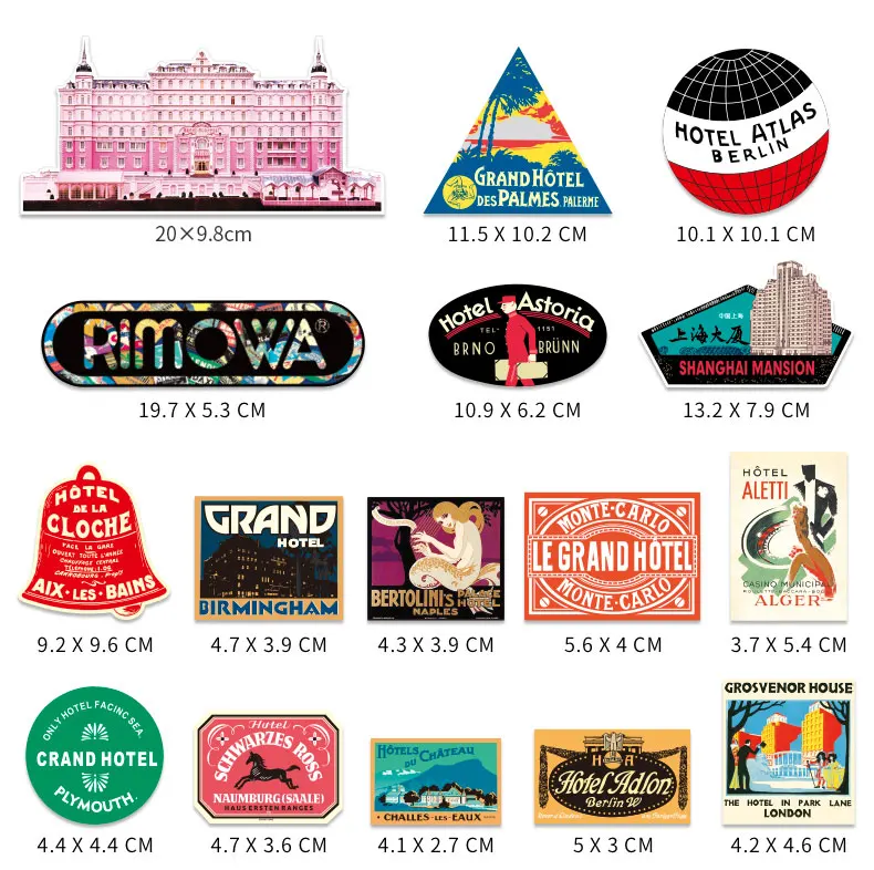 30 Pcs Stickers Travel Retro Sets Aesthetic Decals for Laptop luggage Travel Case Decorate Waterproof Pegatinas