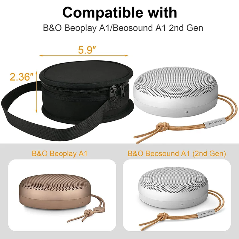 ZOPRORE Carrying Protective Case Cover for Bang & Olufsen Beoplay A1/Beosound A1 2nd Gen Speaker Storage Bag with Handle Strap