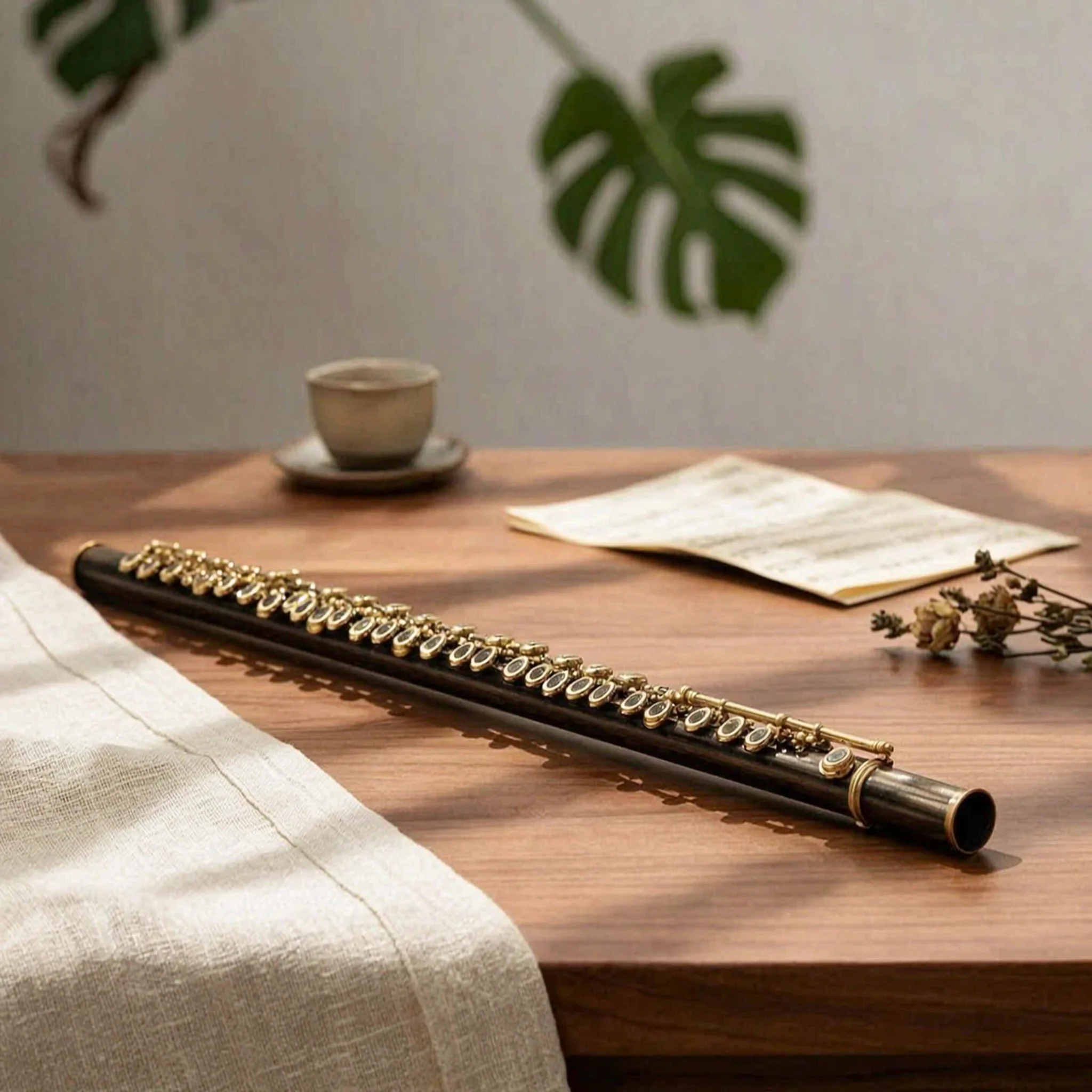C Flute Ergonomic Closed Hole Flute Woodwind Instrument Lightweight Long-Lasting for Beginners, Practice, Music Lessons