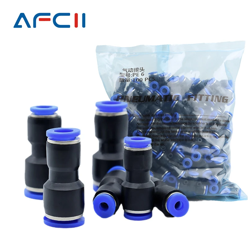 

100PCS 50PCS Lot PG 4-6mm 6-8mm 6-10mm Air Pneumatic Fitting One Touch Push Into Straight Gas Fittings Plastic Quick Connectors