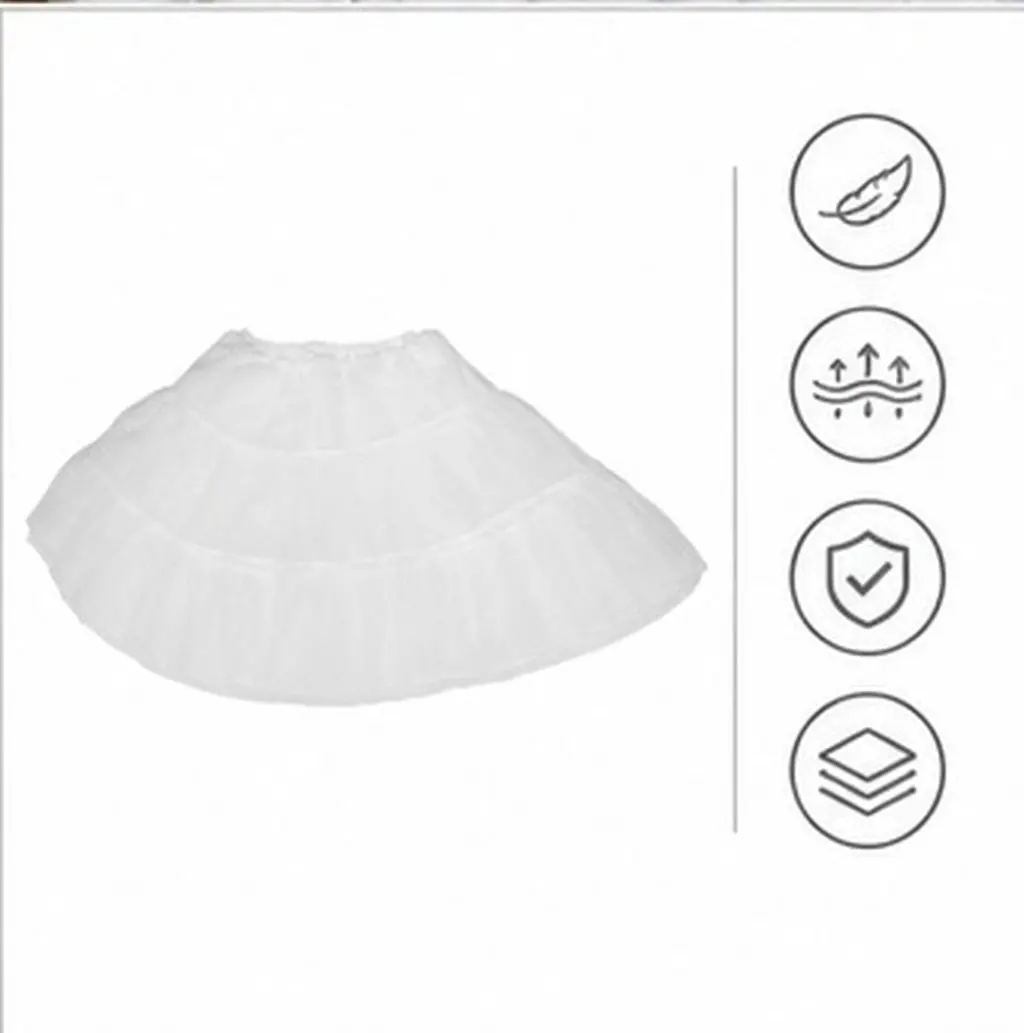 No Bones Soft Tulle 4-Layered Petticoat Skirt Underskirt Short White Bridal Support Wedding Dresses Lolita Party Cosplay