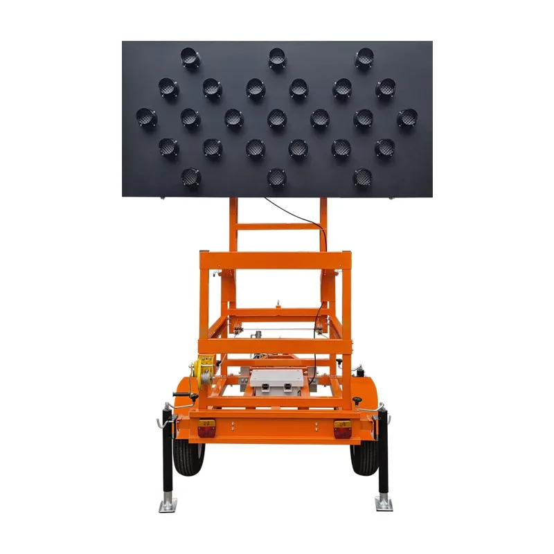 Solar trailer mobile traction folding road construction traffic arrow guide light sign car