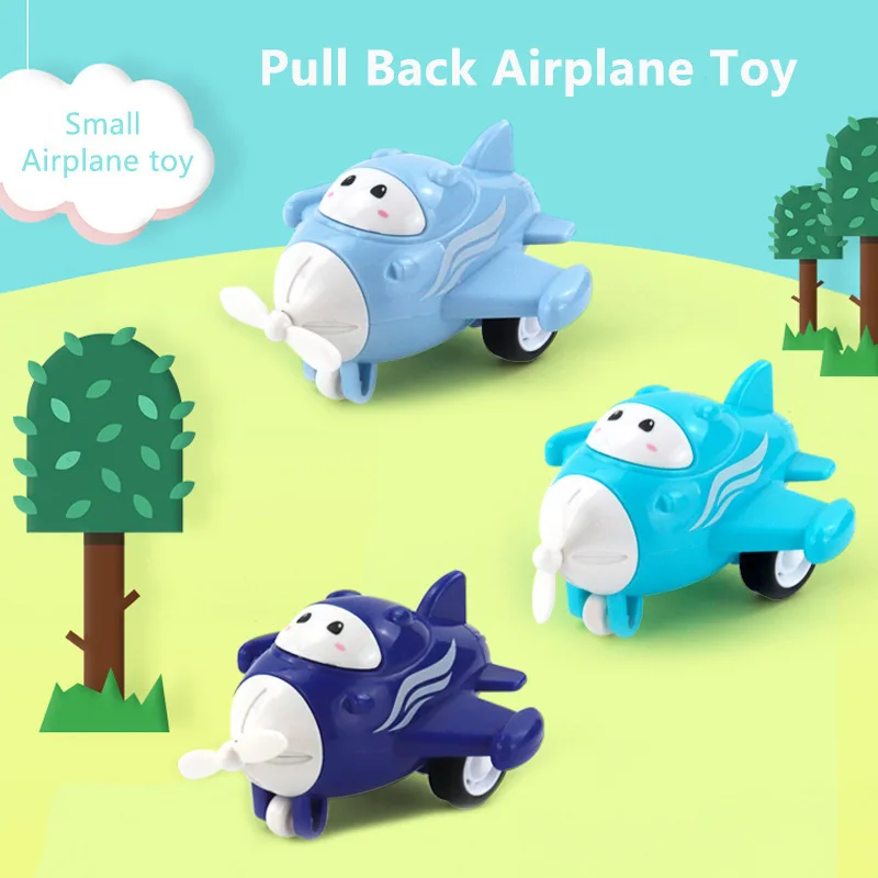Children's Pull Back Car Toys Educational Toys Plastic Mini Cartoon Cute Airplane Model Children Boy Birthday Gifts